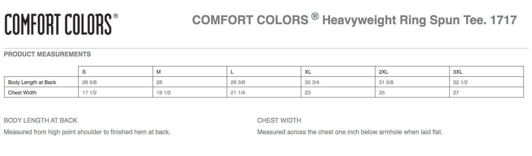 Sizing Chart