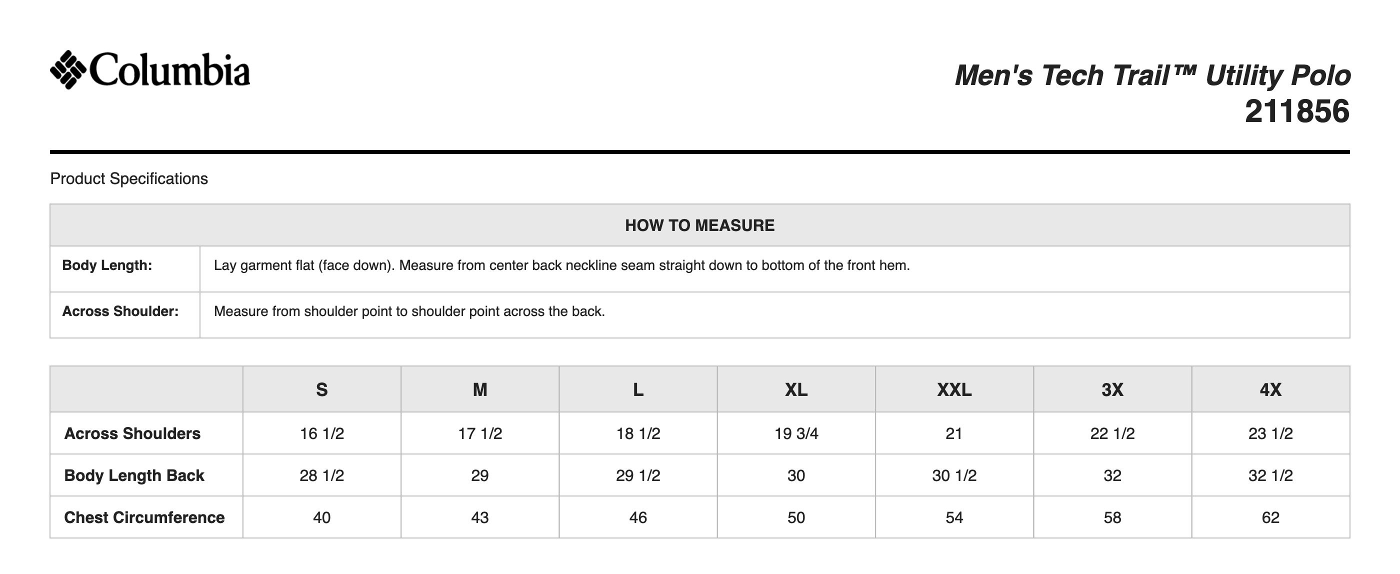 Sizing Chart