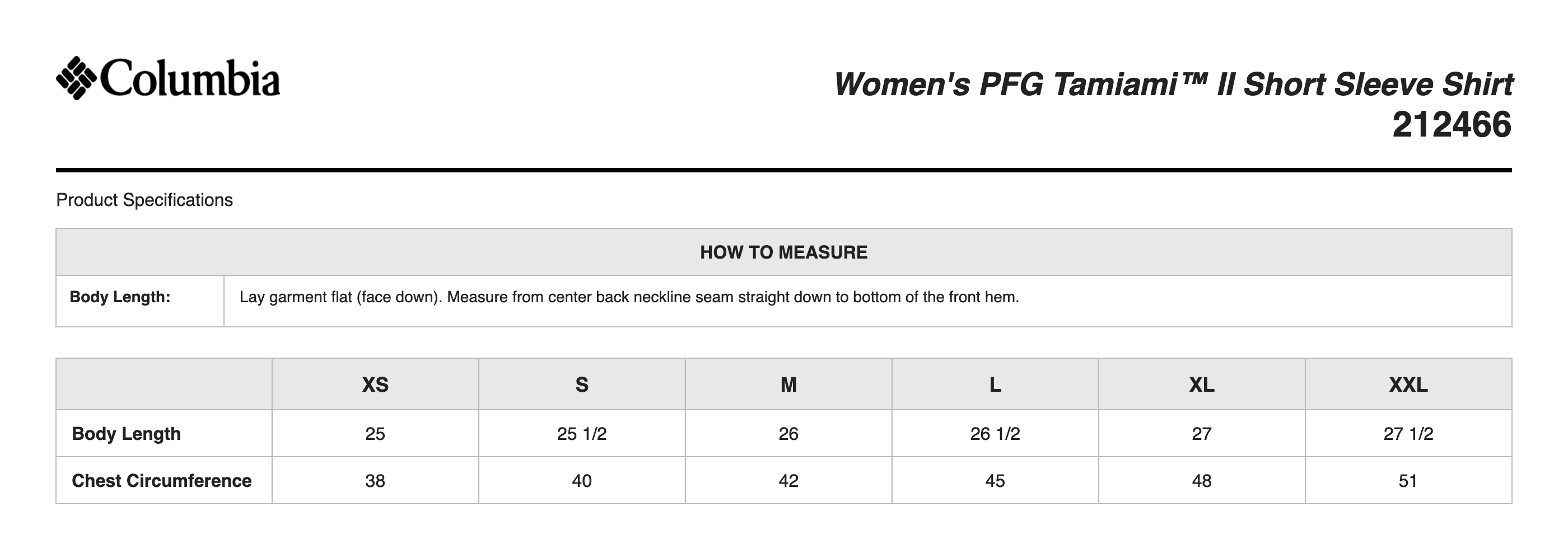 Sizing Chart