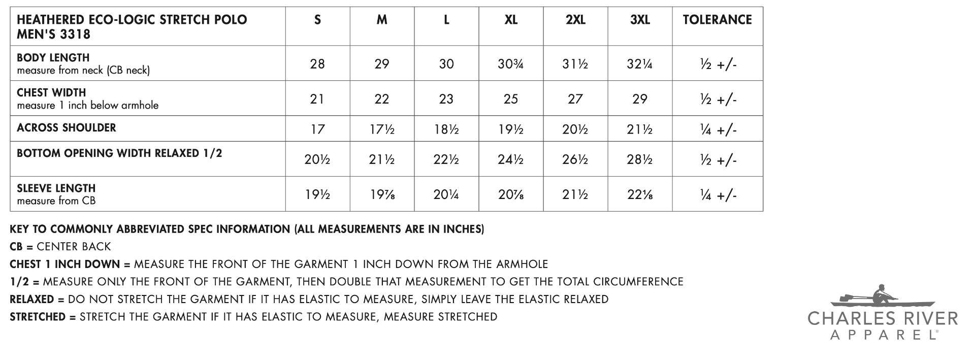 Sizing Chart