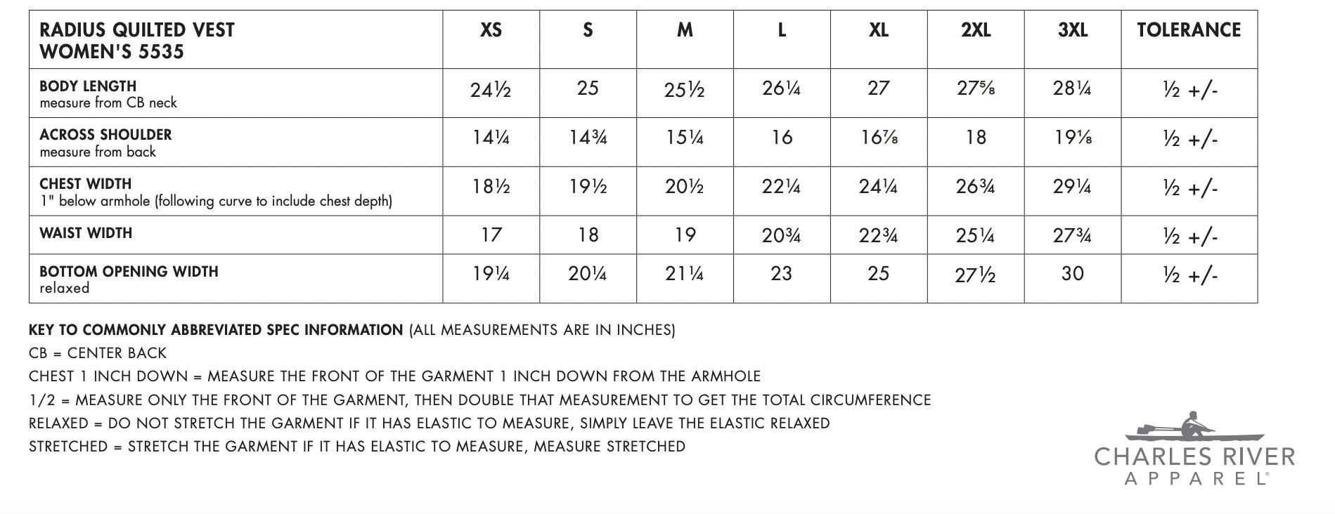 Sizing Chart