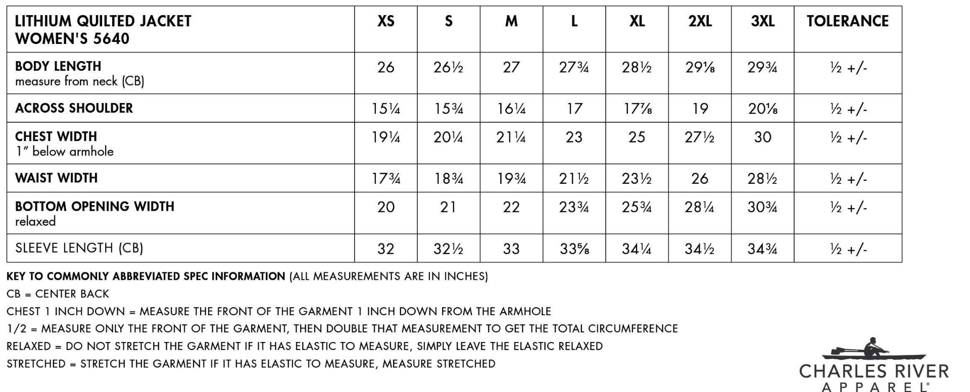 Sizing Chart