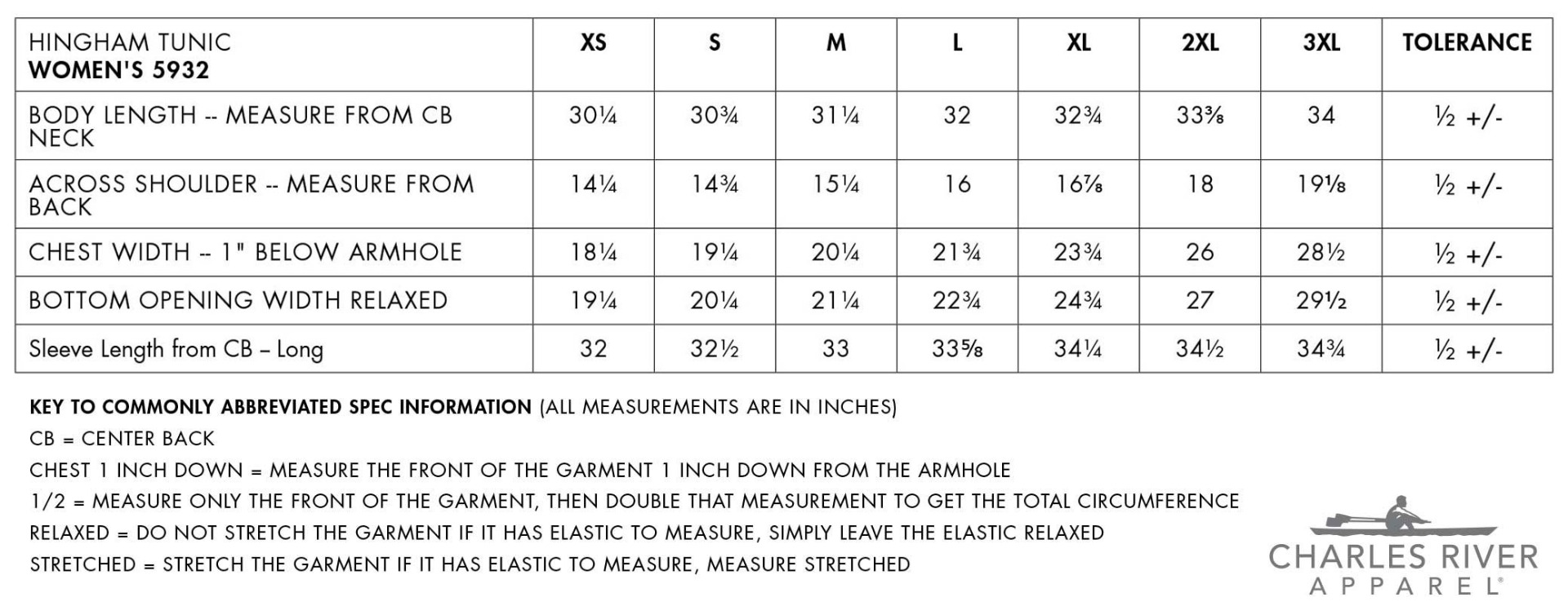 Sizing Chart