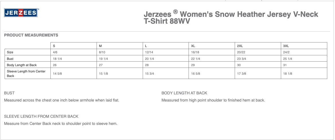 Sizing Chart
