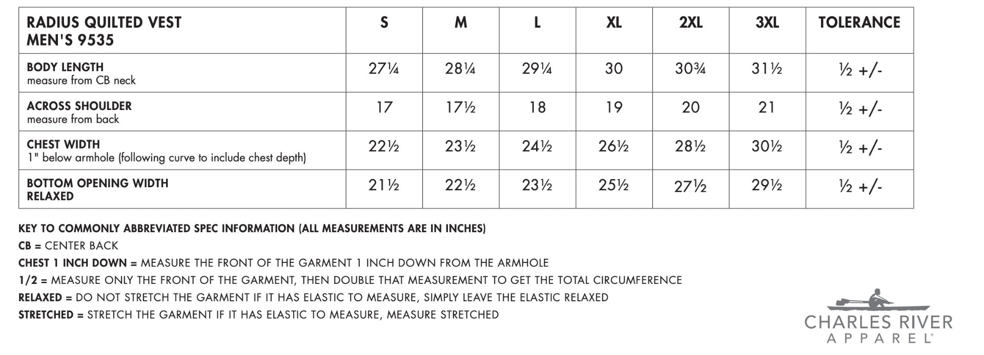 Sizing Chart