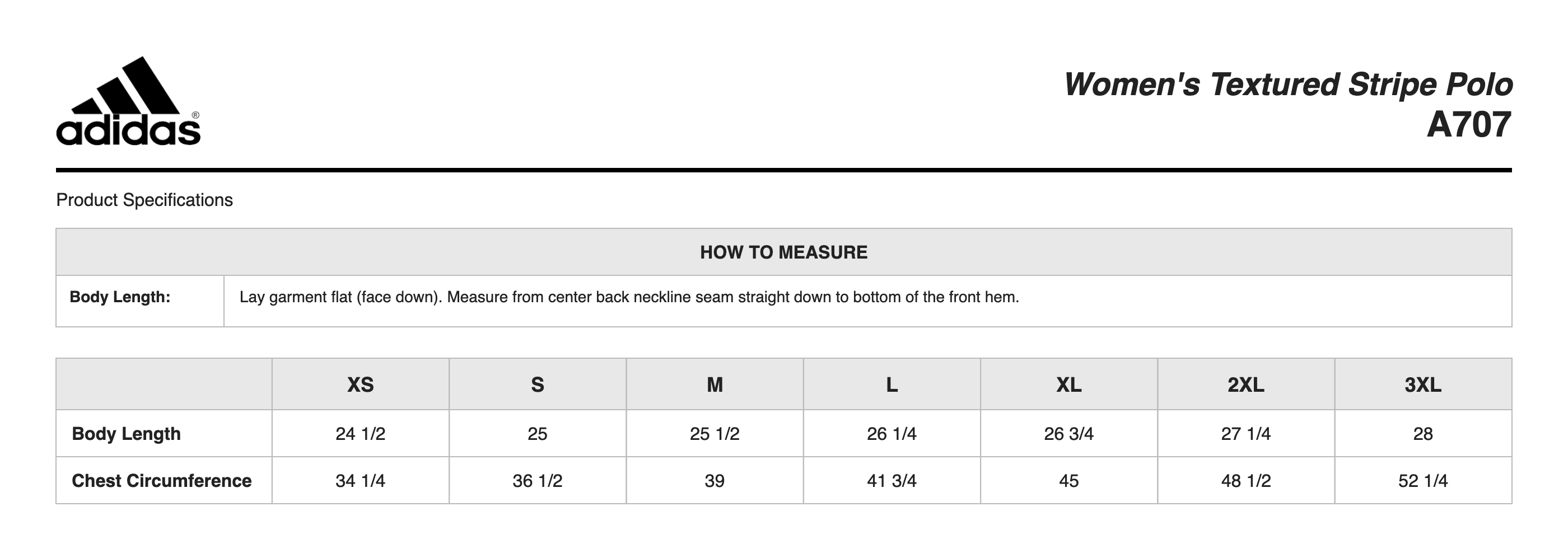 Sizing Chart