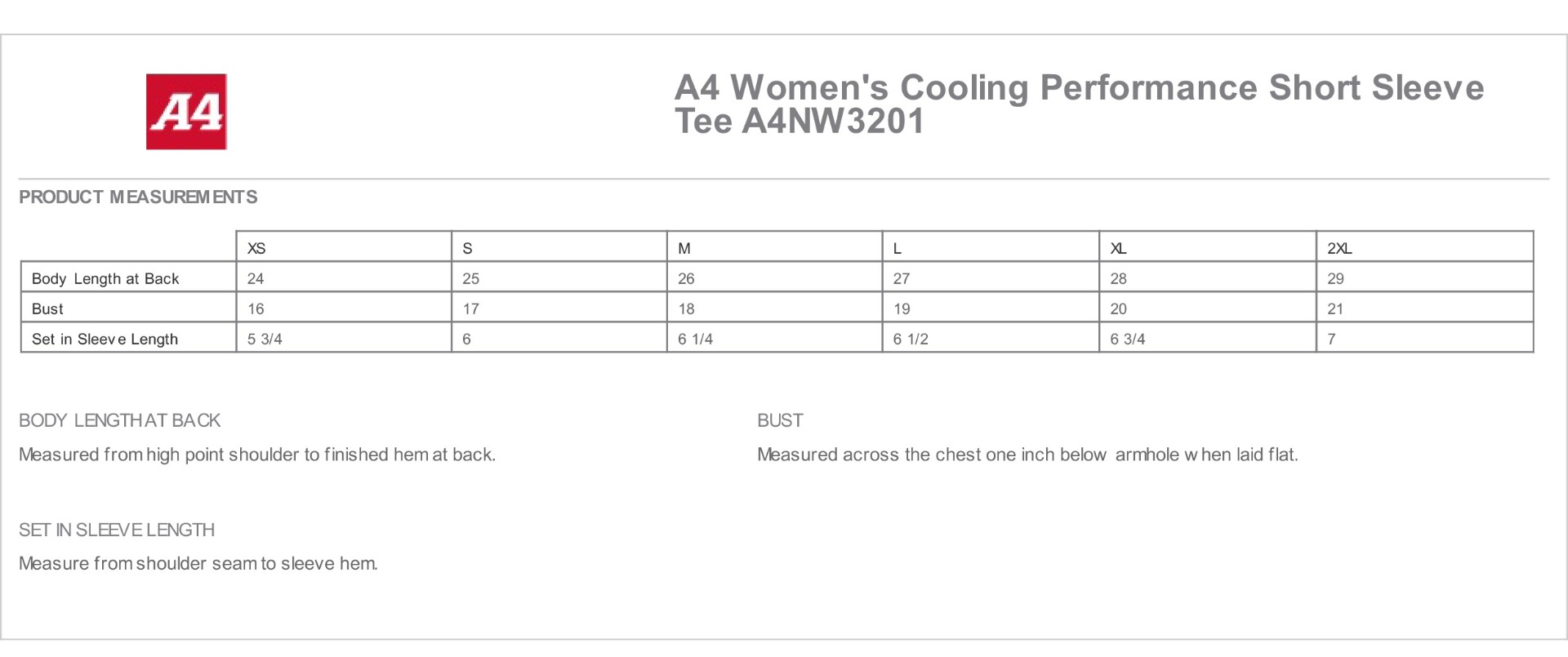 Sizing Chart