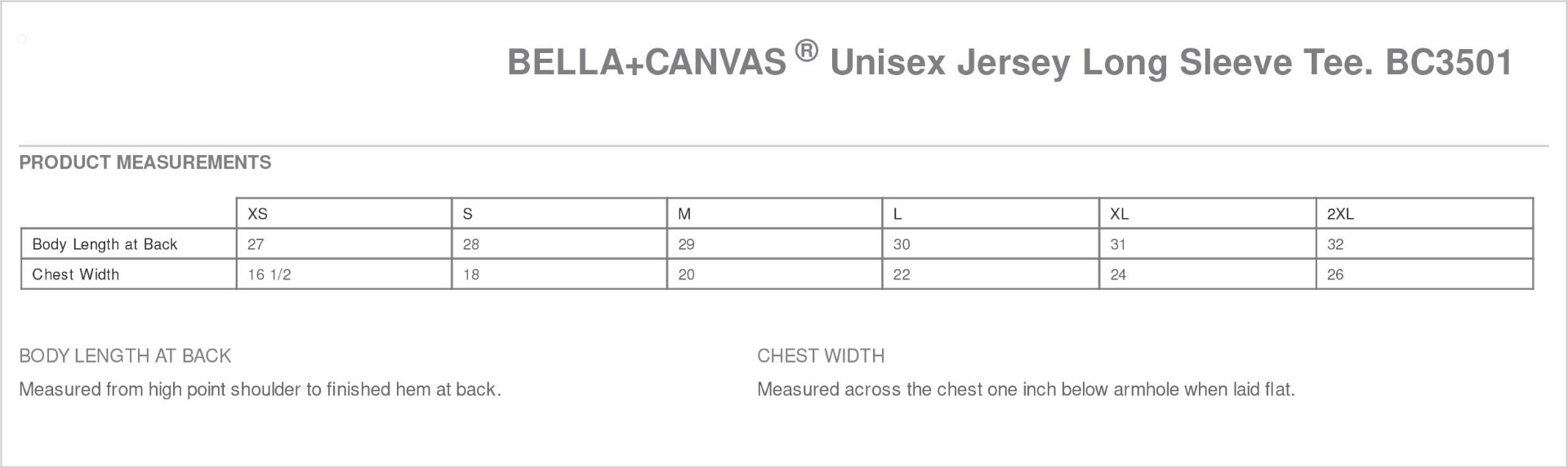 Sizing Chart