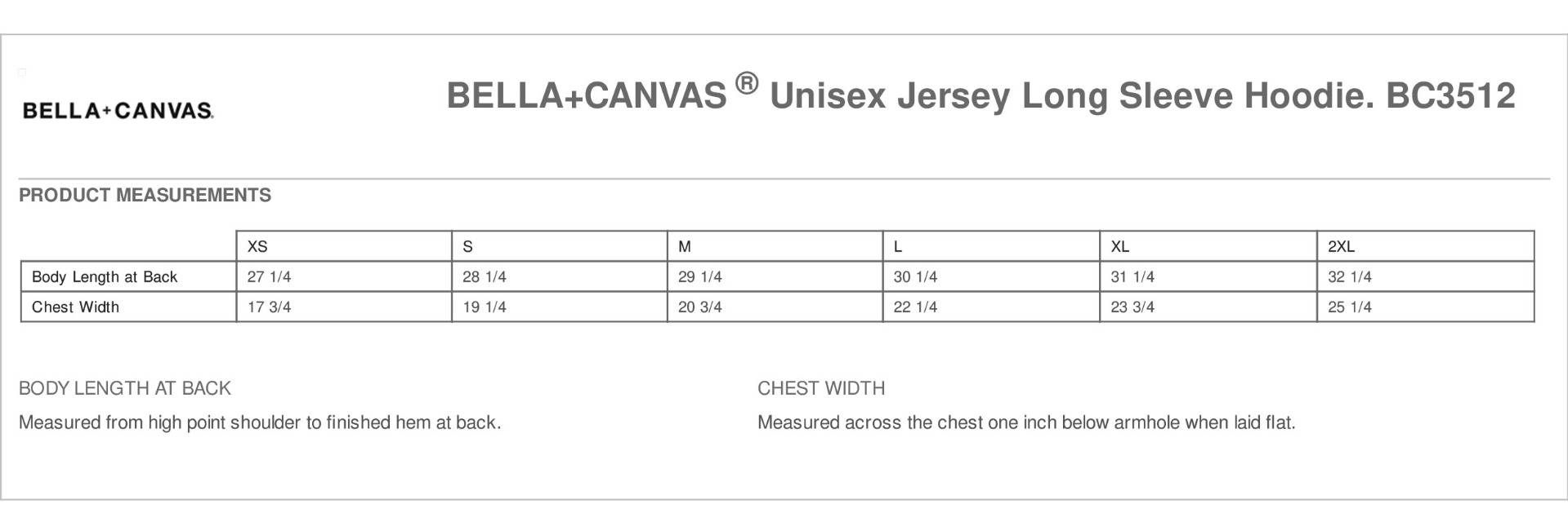 Sizing Chart