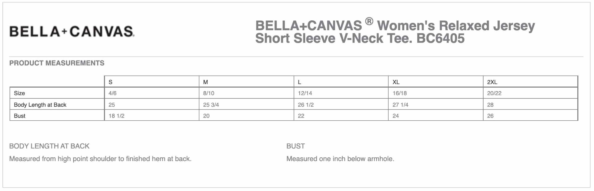 Sizing Chart