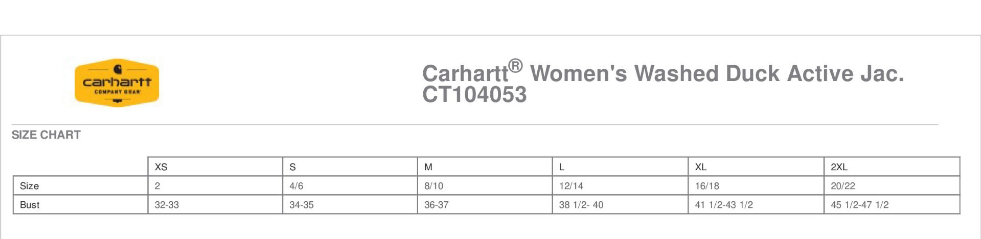 Sizing Chart