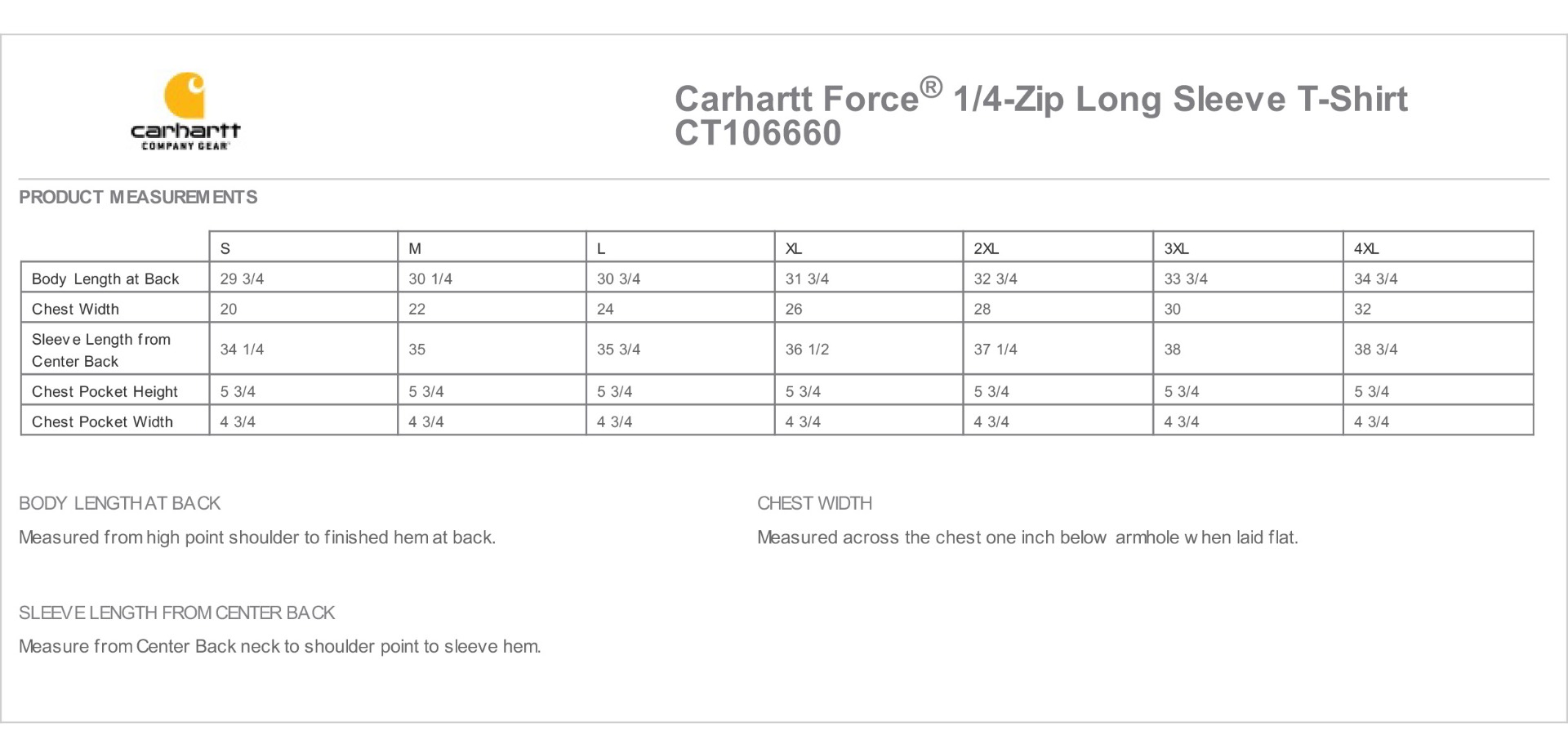 Sizing Chart