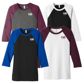 BELLA+CANVAS &reg; Unisex 3/4-Sleeve Baseball Tee. BC3200