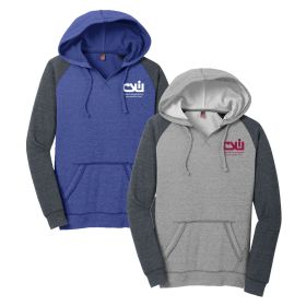 District&reg; Ladie's Lightweight Fleece Raglan Hoodie. DT296