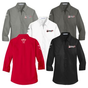 Ladies' 3/4-Sleeve Twill Shirt. L665 - EMB/4 LOC.