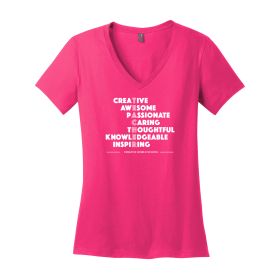 TEACHER TEXT - Women's V-Neck Tee. DM1170L - DF/FF
