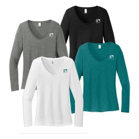 Ladies' Perfect Tri Long Sleeve V-Neck Tee. DT135