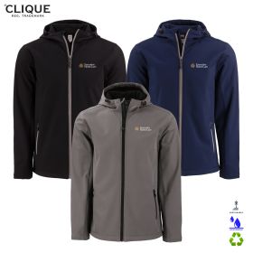 Clique Men's Tempo Stretch Full-Zip Softshell Hooded Jacket. MQO00086