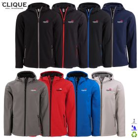 Clique Men's Tempo Stretch Full-Zip Softshell Hooded Jacket. MQO00086