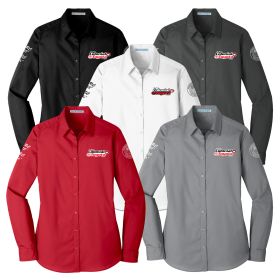 Ladies' Long Sleeve Carefree Poplin Shirt. LW100 - EMB/ 4 LOC.