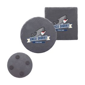 4" Slate Coasters in Round or Square (LOTS OF 6). 1545/1544