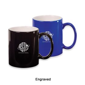 ENGRAVED 11 oz. Ceramic Round LazerMug (LOTS OF 4). LMG2