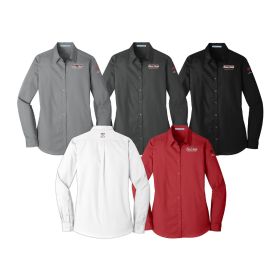 Ladies' Long Sleeve Poplin Shirt. LW100 - EMB/3 LOC.
