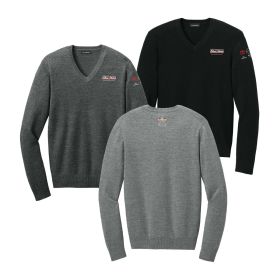 Adult V-Neck Sweater. SW2850 -EMB/ 3 LOC.
