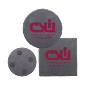 4" Slate Coasters in Round or Square (LOTS OF 6). 1545/1544
