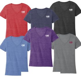 Jerzees Ladies' Snow Heather Jersey V-Neck T-Shirt . 88WV - DF/LC