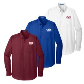 Men's Long Sleeve Carefree Poplin Shirt. W100