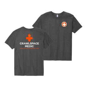 Crawlspace Medic - Jerzees Premium Blend T-Shirt w/ Stacked Full Back Logo. 560M - DF/LC/FB