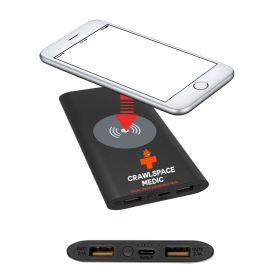 Crawlspace Medic - 8000MAH Power Bank & Wireless Charger with USB-C Cord. PWR801C-BLACK