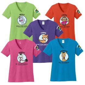 MASCOT SLOGANS - Ladies' V-Neck T-Shirt. LPC54V - DF/FF