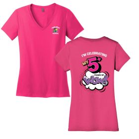 5 YEARS - Ladies' V-Neck Tee. DM1170L - DF/LC/FB