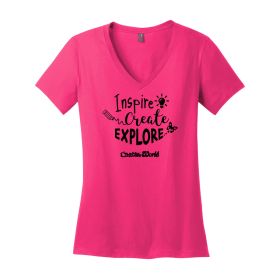 INSPIRE- Women's V-Neck Tee. DM1170L - DF/FF