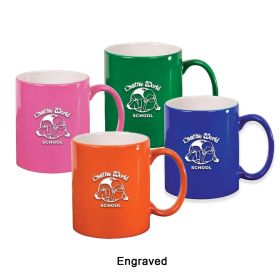 ENGRAVED 11 oz. Ceramic Round LazerMug (LOTS OF 4). LMG2