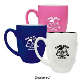 ENGRAVED 16 oz. Ceramic Bistro LazerMug (LOTS OF 4). LMG6