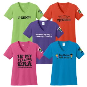 TEACHER SLOGANS - Ladies' V-Neck T-Shirt. LPC54V - DF/FF