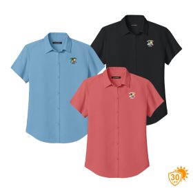 Ladies' Short Sleeve UV Dock Side Shirt. LW963 EMB/3LOC