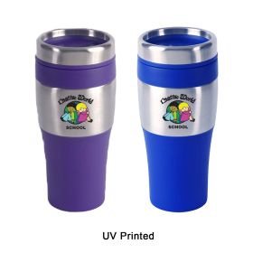 16 oz Silver Streaked Travel Mug (Sold Individually). MG410