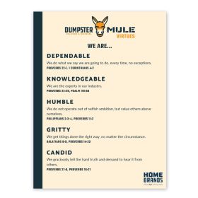 Dumpster Mule - Virtues Poster 18x24 (Sold Individually).