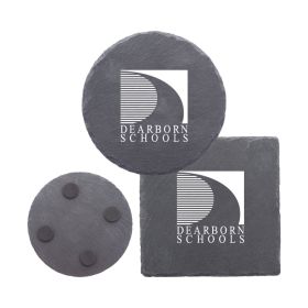 4" Slate Coasters in Round or Square (LOTS OF 6). 1545/1544