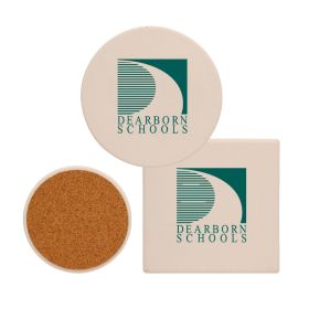 4" Extra Absorbent Coasters in Round or Square (LOTS OF 6). 1594/1593