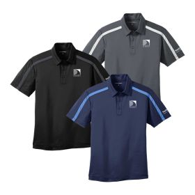 Men's Short Sleeve Performance Colorblock Stripe Polo. K547 - EMB/LC/LS