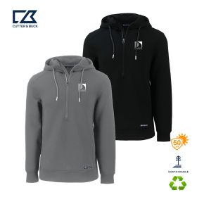 Cutter & Buck Roam Eco Half Zip Recycled Mens Hooded Pullover. MCK01279