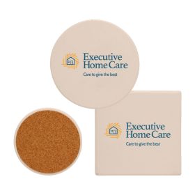 4" Absorbent Coasters in Round or Square (LOTS OF 6). 1594/1593
