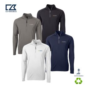 Cutter & Buck Adapt Eco Knit Stretch Recycled Men's Quarter Zip Pullover. MCK01143
