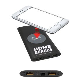 Home Brands - 8000MAH Power Bank & Wireless Charger with USB-C Cord. PWR801C-BLACK