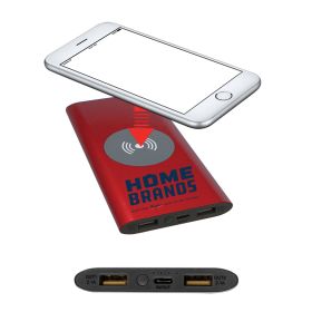 Home Brands - 8000MAH Power Bank & Wireless Charger with USB-C Cord. PWR802C-RED
